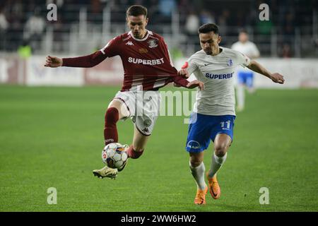 FC PETROLUL PLOIESTI VS RAPID BUCURESTI , SUPERLIGA ROMANIEI 2023-2024 , STADION ILIE OANA PLOIESTI Banque D'Images