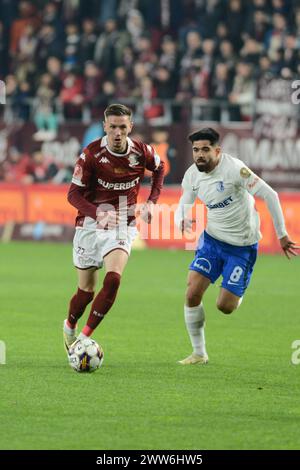 FC PETROLUL PLOIESTI VS RAPID BUCURESTI , SUPERLIGA ROMANIEI 2023-2024 , STADION ILIE OANA PLOIESTI Banque D'Images