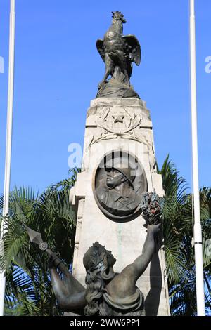 Hommage aux soldats de Tahiti qui sont allés combattre pendant la première Guerre mondiale de 1914-1918. 1 800 jeunes Polynésiens ont été mobilisés à partir de 1916, à Defe Banque D'Images