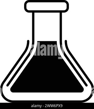 Modèle de conception de ligne d'icône de flacon de laboratoire isolé Illustration de Vecteur