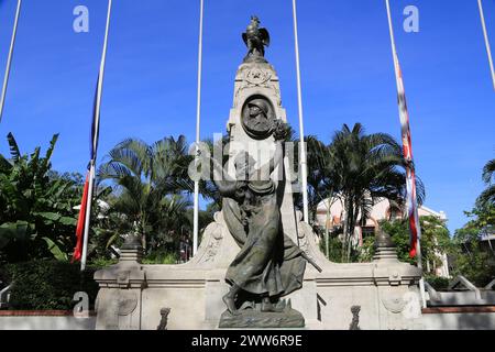 Hommage aux soldats de Tahiti qui sont allés combattre pendant la première Guerre mondiale de 1914-1918. 1 800 jeunes Polynésiens ont été mobilisés à partir de 1916, à Defe Banque D'Images