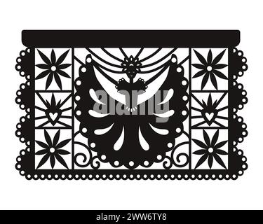 Design mexicain Papel Picado. Viva Mexico Independence Celebration Illustration de Vecteur