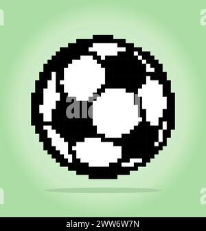 ballon de football 8 bits pixel. Pixels de boule pour les éléments de jeu et les motifs de point de croix, dans les illustrations vectorielles Illustration de Vecteur