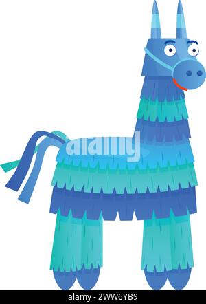 Animal pinata drôle. Bâton frappé jouet de partie isolé sur fond blanc Illustration de Vecteur