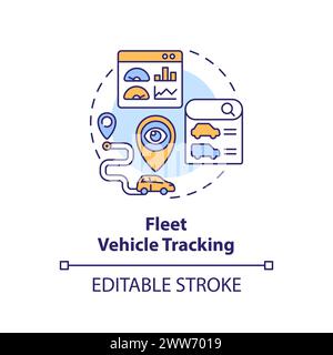 Icône de concept multicolore de suivi de véhicules de parc Illustration de Vecteur