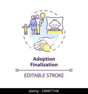 Icône de concept multicolore de finalisation de l'adoption Illustration de Vecteur
