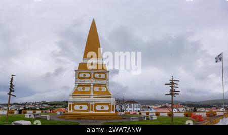 Angra do Heroísmo, Açores, Portugal. 11 mars 2024. Monument commémoratif dédié à Dom Pedro IV à Angra do Heroísmo, Açores, Portugal. Symbole de la sienne Banque D'Images