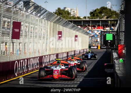 Melbourne, Australie, 22/03/2024, 04 ANTONELLI Andrea Kimi (ita), Prema Racing, Dallara F2 2024, action lors de la 3ème manche du Championnat FIA de formule 2 2024 du 22 au 24 mars 2024 sur le circuit Albert Park, à Melbourne, Australie Banque D'Images