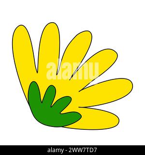 Chrysanthème jaune simple ou fleur de calendula, élément de conception de printemps, illustration vectorielle Illustration de Vecteur