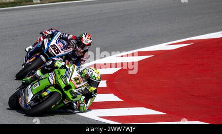 Barcelone, Espagne. 22 mars 2024. Autodromo Di Barcellona 22-24 Marzo 2024 pendant Pirelli Catalunya Round - Round 2 - essais libres et qualifications, World Superbike - SBK course à Barcelone, Espagne, 22 mars 2024 crédit : Agence photo indépendante/Alamy Live News Banque D'Images