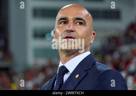 Guimaraes, Portugal, 21 mars 2024, Roberto Martinez, entraîneur-chef du Portugal lors du match amical international entre le Portugal et la Suède à l'Estadio Dom Afonso Henriques le 21 mars 2024 à Guimaraes, Portugal. Banque D'Images