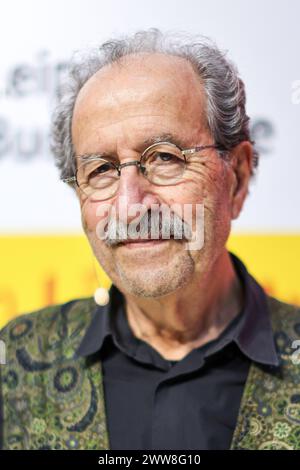 Leipzig, Allemagne. 22 mars 2024. Rafik Schami, auteur syro-allemand, est sur le point de donner une lecture à la Foire du livre de Leipzig. Crédit : Jan Woitas/dpa/Alamy Live News Banque D'Images