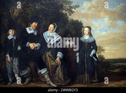 Groupe familial dans un paysage (c. 1582 –1666) par le peintre néerlandais Frans Hals (c. 1582 –1666) peintre néerlandais de l'âge d'or.Haarlem les pays-Bas Banque D'Images