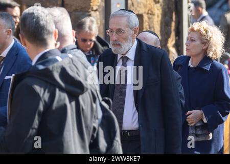 Rome, Italie. 22 mars 2024. Riccardo Di Segni, grand rabbin de la Communauté juive de Rome (photo de Matteo Nardone/Pacific Press/Sipa USA) crédit : Sipa USA/Alamy Live News Banque D'Images