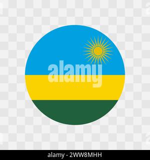 Drapeau Rwanda - drapeau vecteur de cercle isolé sur fond transparent en damier Illustration de Vecteur