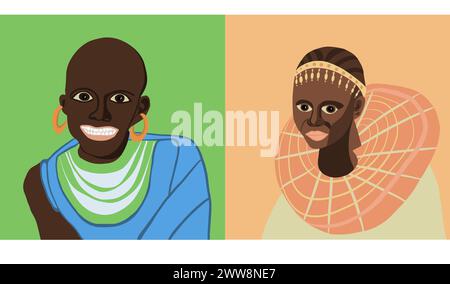 Illustration vectorielle d'une femme de Tanzanie. Illustration de Vecteur