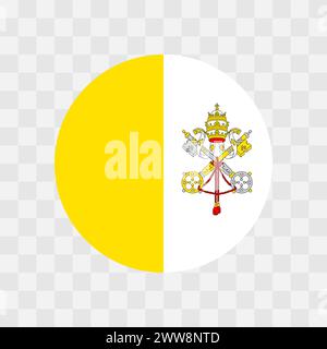 Drapeau de la Cité du Vatican - drapeau de vecteur de cercle isolé sur fond transparent en damier Illustration de Vecteur