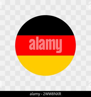 Drapeau de l'Allemagne - drapeau de vecteur de cercle isolé sur fond transparent en damier Illustration de Vecteur