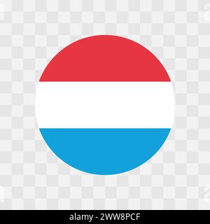 Drapeau du Luxembourg - drapeau vecteur de cercle isolé sur fond transparent en damier Illustration de Vecteur