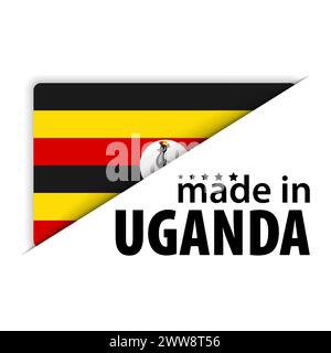 Fabriqué en Ouganda graphique et étiquette. Élément d'impact pour l'utilisation que vous voulez en faire. Illustration de Vecteur