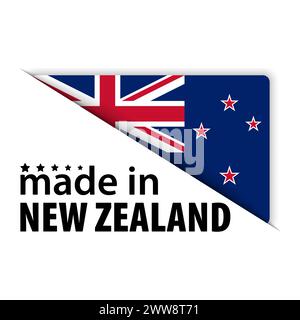 Fabriqué en NewZealand Graphic et label. Élément d'impact pour l'utilisation que vous voulez en faire. Illustration de Vecteur