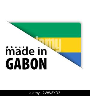 Fabriqué au Gabon avec motif et étiquette. Élément d'impact pour l'utilisation que vous voulez en faire. Illustration de Vecteur