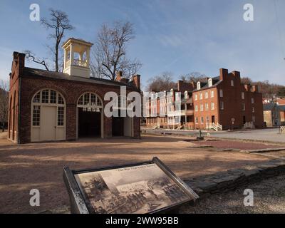 Harpers Ferry, Virginie occidentale le long du fleuve Potomac et de la confluence de la rivière Shenandoah. Un point central de la guerre de Sécession. Banque D'Images