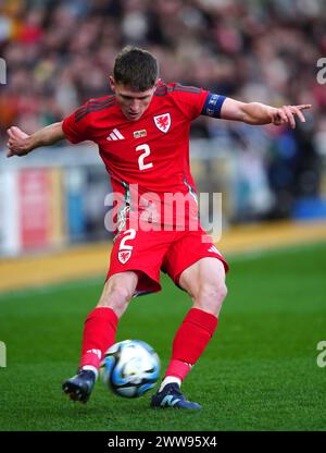 Finley Stevens du pays de Galles en action lors du match de l'UEFA Euro U21 Championship Group I à Rodney Parade, Newport. Date de la photo : vendredi 22 mars 2024. Banque D'Images