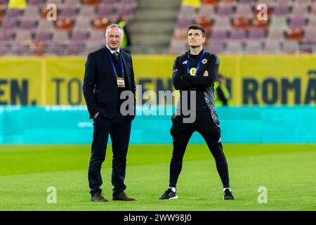 Michael O'Neill, responsable de l'Irlande du Nord, lors du match international amical de football entre la Roumanie et l'Irlande du Nord le 22 mars 2024 à l'Arena Nationala à Bucarest, Roumanie - photo Mihnea Tatu/DPPI crédit : DPPI Media/Alamy Live News Banque D'Images