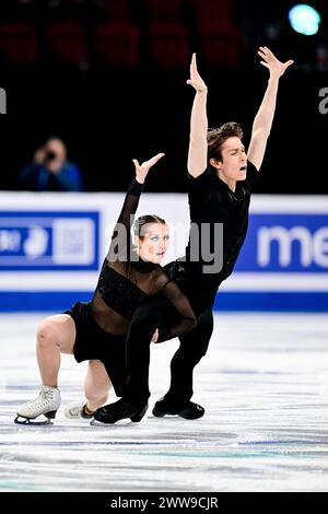 Olivia OLIVER & Filip BOJANOWSKI (POL), pendant Ice Dance Rhythm Dance, aux Championnats du monde de patinage artistique de l’ISU 2024, au Centre Bell, le 22 mars 2024 à Montréal, Canada. Crédit : Raniero Corbelletti/AFLO/Alamy Live News Banque D'Images