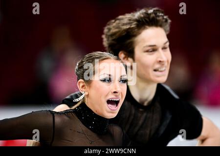 Olivia OLIVER & Filip BOJANOWSKI (POL), pendant Ice Dance Rhythm Dance, aux Championnats du monde de patinage artistique de l’ISU 2024, au Centre Bell, le 22 mars 2024 à Montréal, Canada. Crédit : Raniero Corbelletti/AFLO/Alamy Live News Banque D'Images