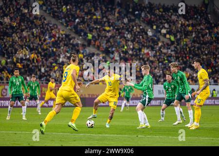 Lors du match amical international de football entre la Roumanie et l'Irlande du Nord le 22 mars 2024 à Arena Nationala à Bucarest, Roumanie - photo Mihnea Tatu/DPPI crédit : DPPI Media/Alamy Live News Banque D'Images