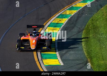 09 DUNNE Alex (irl), MP Motorsport, Dallara F3 2019, action lors de la 2ème manche du Championnat FIA de formule 3 2024 du 22 au 24 mars 2024 sur le circuit Albert Park, à Melbourne, Australie - photo Xavi Bonilla / DPPI Banque D'Images