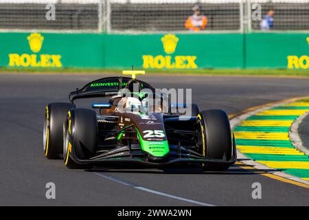 25 BARNARD Taylor (gbr), PHM AIX Racing, Dallara F2 2024, action lors de la 3ème manche du Championnat FIA de formule 2 2024 du 22 au 24 mars 2024 sur le circuit Albert Park, à Melbourne, Australie - photo Xavi Bonilla / DPPI Banque D'Images