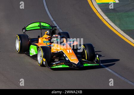 11 HAUGER Dennis (NOR), MP Motorsport, Dallara F2 2024, action lors de la 3ème manche du Championnat FIA de formule 2 2024 du 22 au 24 mars 2024 sur le circuit Albert Park, à Melbourne, Australie - photo Xavi Bonilla / DPPI Banque D'Images