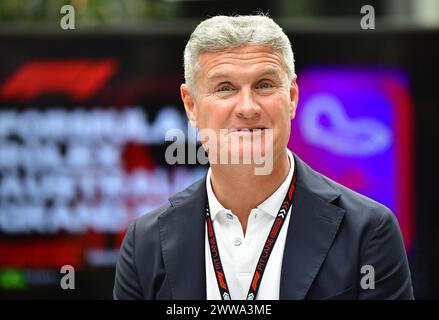 MELBOURNE, AUSTRALIE 25 février 2024. Sur la photo : L'ancien pilote de F1 et vainqueur du Grand Prox Scotsman David Coulthard dans le paddock du Rolex Australian Grand Prix 2024 de la FIA Formula 1 3ème manche du 22 au 24 mars à l'Albert Park Street circuit, Melbourne, Australie. Crédit : Karl Phillipson/Alamy Live News Banque D'Images