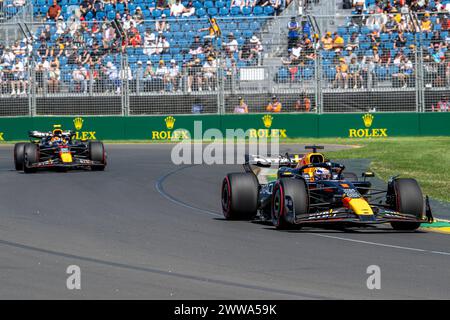 Melbourne, Australie, 22 mars, Max Verstappen, des pays-Bas, concourt pour Red Bull Racing. Entraînement, manche 03 du championnat de formule 1 2024. Crédit : Michael Potts/Alamy Live News Banque D'Images