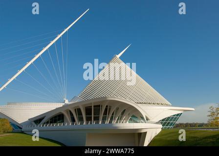 Détails extérieurs du musée d'art de Milwaukee conçu par Santiago Calatrava - Milwaukee, Wisconsin - USA Banque D'Images