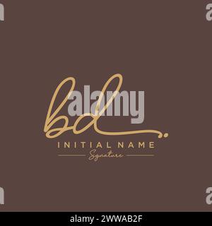 Vecteur de modèle de logo de signature BD Illustration de Vecteur