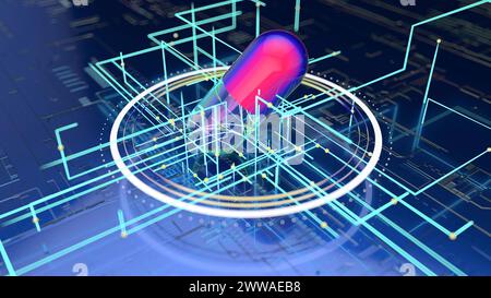 Développement de médicaments IA, illustration conceptuelle. Banque D'Images