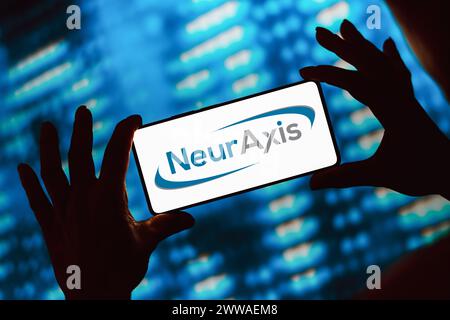 Brésil. 22 mars 2024. Dans cette illustration photo, le logo Neuraxis, Inc est affiché sur un écran de smartphone. Crédit : SOPA images Limited/Alamy Live News Banque D'Images
