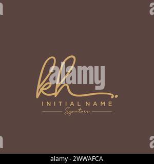 Vecteur de modèle de logo de signature KH Illustration de Vecteur