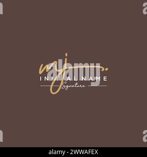 Vecteur de modèle de logo de signature MJ Illustration de Vecteur