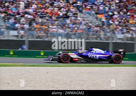 MELBOURNE, AUSTRALIE. 23 mars 2024. 03 Daniel Ricciardo (AUS) Visa Cash App RB F1 Team lors de la séance d'essais libres 3 au FIA Formula 1 Rolex Australian Grand Prix 2024 3ème manche du 22 au 24 mars à l'Albert Park Street circuit, Melbourne, Australie. Crédit : Karl Phillipson/Alamy Live News Banque D'Images