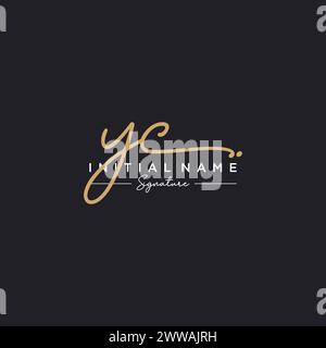 Vecteur de modèle de logo de signature YC Illustration de Vecteur