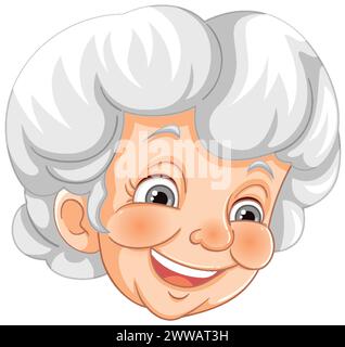 Illustration vectorielle d'une femme âgée souriante Illustration de Vecteur