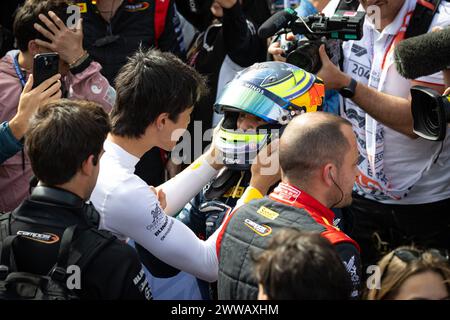 Podium, HAUGER Dennis (NOR), MP Motorsport, Dallara F2 2024, portrait lors de la 3ème manche du Championnat FIA de formule 2 2024 du 22 au 24 mars 2024 sur le circuit Albert Park, à Melbourne, Australie Banque D'Images