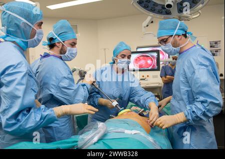 Compte rendu au CHU de Nice, Hôpital Pasteur. Banque D'Images