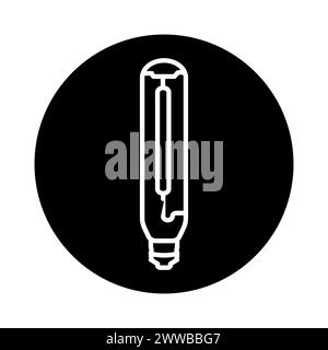 Icône de ligne noire de lampe T tubulaire. Pictogramme pour page Web, application mobile, Promo. Illustration de Vecteur