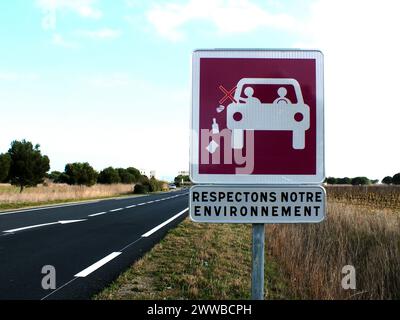 Les panneaux routiers respectent notre environnement. Banque D'Images